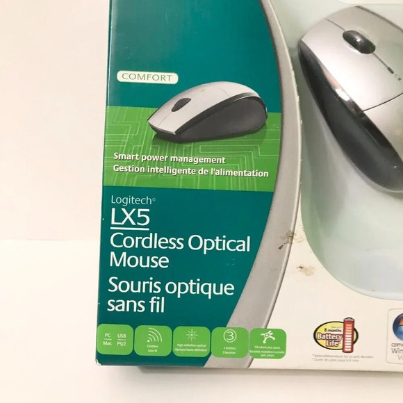 Logitech LX5 Cordless Button Scroll Optical Mouse - Picture 4 of 16